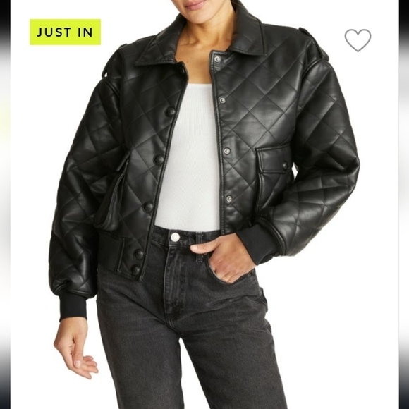 REBECCA MINKOFFQuilted Vegan Leather Bomber Jacket brand new - Picture 5 of 14